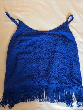 Lilly Pulitzer Royal Blue Fringe Spaghetti Strap Camisole